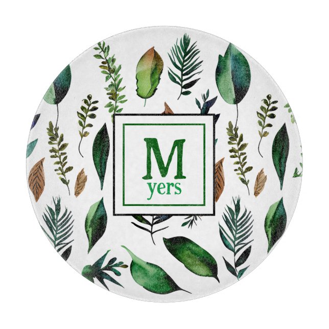 Planche À Découper Feuillage vert Nature botanique Personnalisée (Devant)