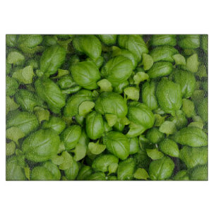 Planche À Découper Feuille de basilic vert