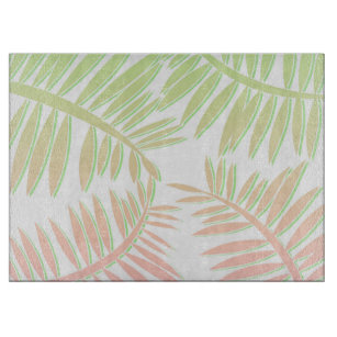 Planche À Découper Feuille rose et vert de palmier de gradient