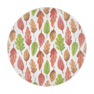 Planche À Découper Feuilles d'automne Aquarelle : Motif de la nature.