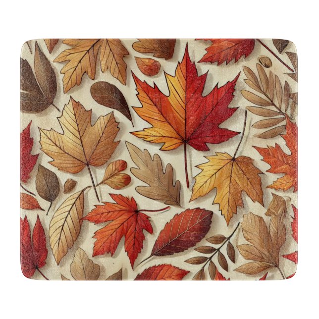 Planche À Découper feuilles d'automne classiques (Devant)