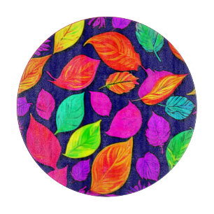 Planche À Découper Feuilles d'automne colorées Artwork