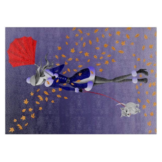Planche À Découper Feuilles d'automne de Dog Walker (Devant)