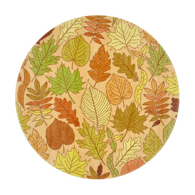 Planche À Découper Feuilles d'automne : impression en tissu transpare (Devant)