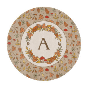 Planche À Découper Feuilles d'automne Monogram Thanksgiving