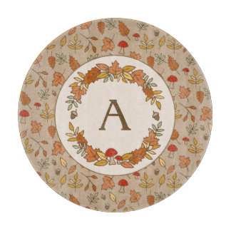 Planche À Découper Feuilles d'automne Monogram Thanksgiving