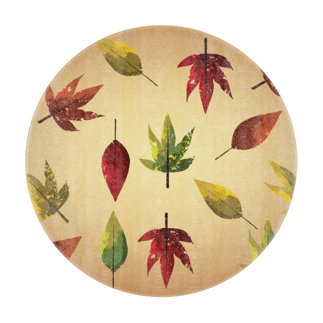 Planche À Découper Feuilles d'automne picturales (Devant)