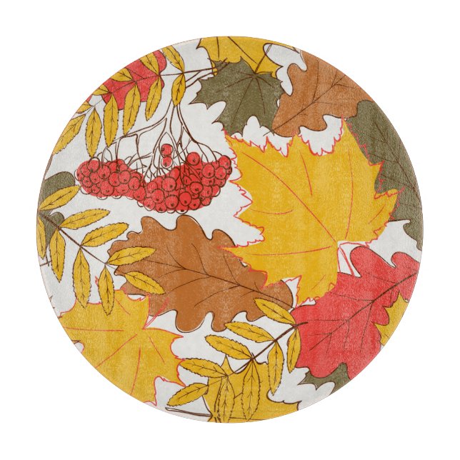 Planche À Découper Feuilles d'automne, simple motif transparent (Devant)
