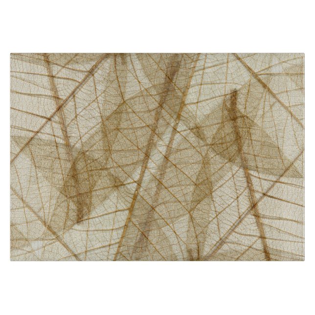 Planche À Découper Feuilles de dentelle de crème pâle rustique (Devant)