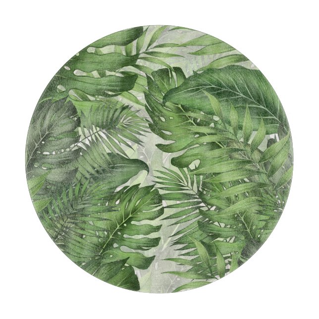 Planche À Découper Feuilles de jungle tropicale : arrière - plans flo (Devant)