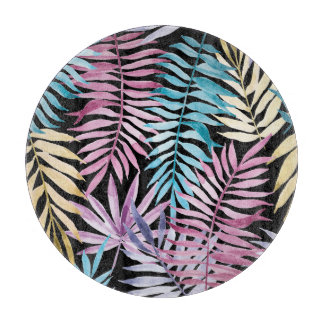Planche À Découper Feuilles de palme : aquarelle motif foncé