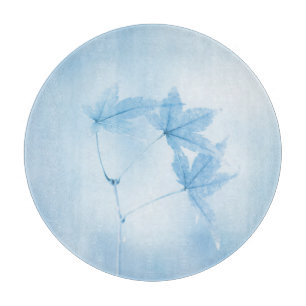 Planche À Découper Feuilles japonais d'érable en bleu
