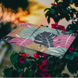 Planche À Découper Feuilles Tropical Palm en rose et bleu   Décorativ