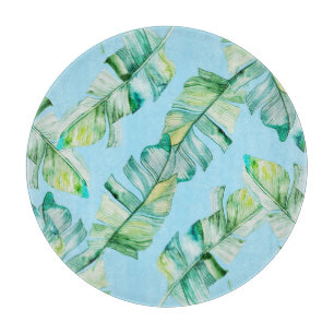 Planche À Découper Feuilles tropicaux aquarelle, illustration transpa