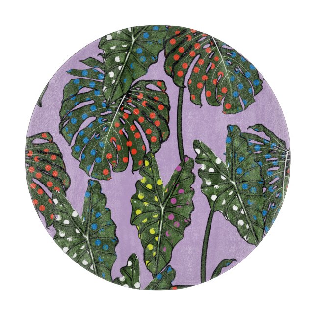 Planche À Découper Feuilles tropicaux : pois vintage. (Devant)