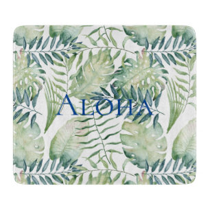 Planche À Découper Feuilles verts tropicaux Aloha