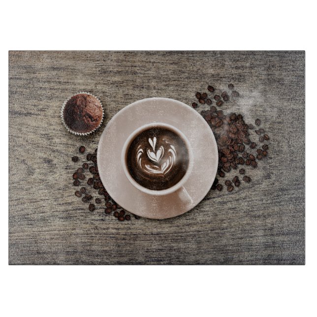 Planche À Découper Fèves de cacao chaud et de cacao (Devant)