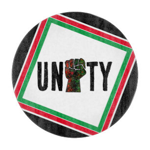 Planche À Découper fierté noire drapeau rouge vert poing panafricain