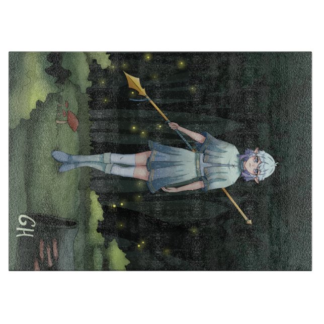 Planche À Découper Fille de la forêt Anime, gameart (Devant)