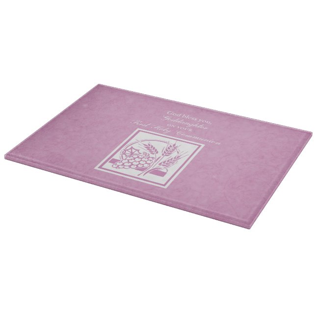 Planche À Découper Filleule Première Communion, Rose (Coin)