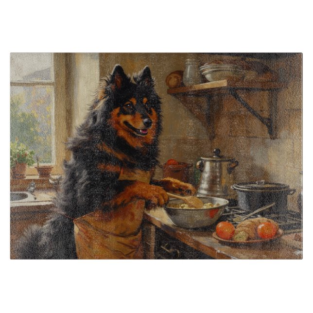 Planche À Découper Finnish Lapphund Cooking in Kitchen (Devant)