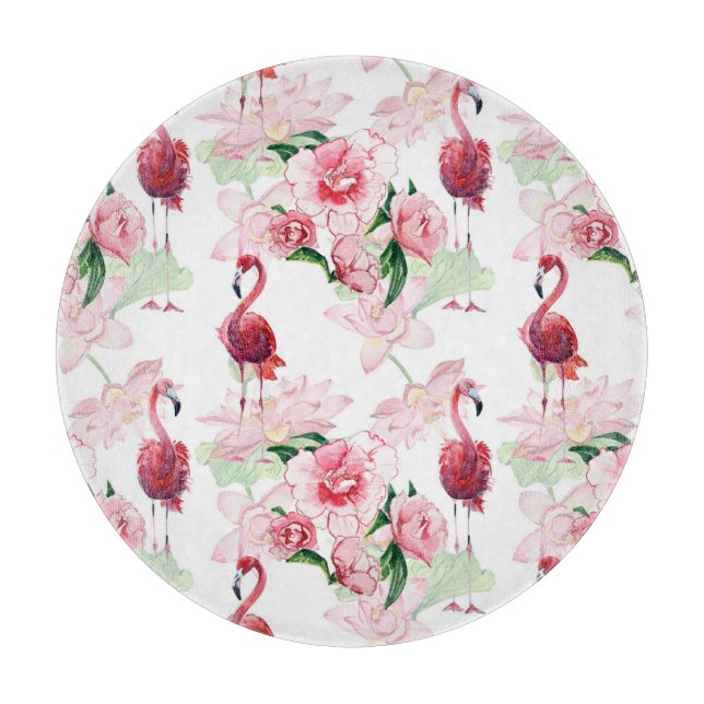 Planche À Découper Flamant rose rose : Élégance Motif sans couture (Devant)