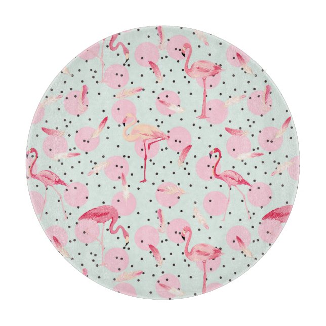 Planche À Découper Flamant rose Sur Les Pois (Devant)