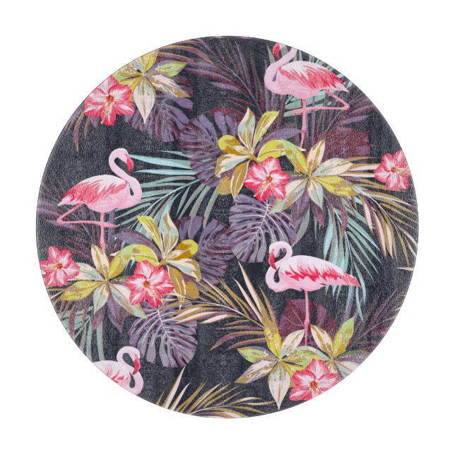 Planche À Découper Flamant rose Tropical : Motif sans couture d'été (Devant)