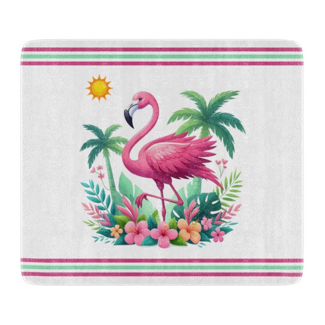 Planche À Découper Flamingo rose tropicale/Floride (Devant)