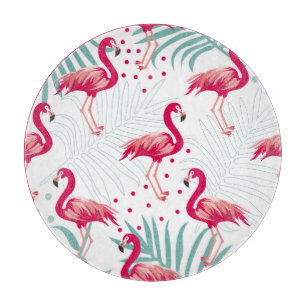 Planche À Découper Flamingo tropical et feuille, motif d'été.