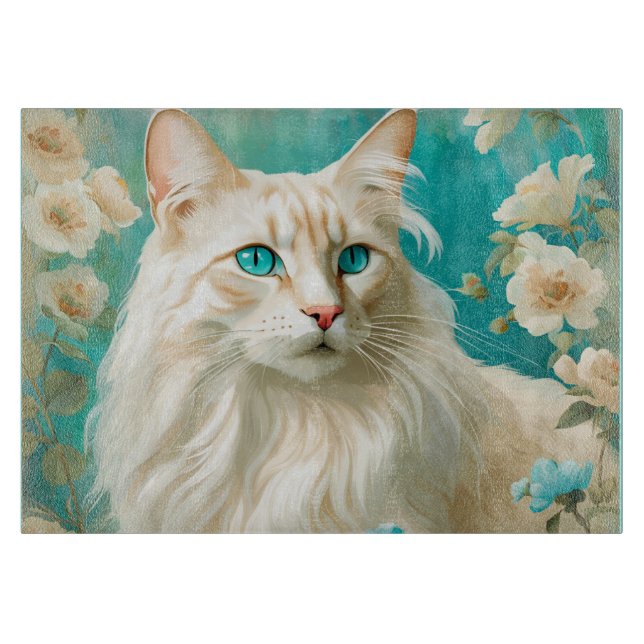 Planche À Découper Flamme Lynx Point Siamese Portrait Art (Devant)