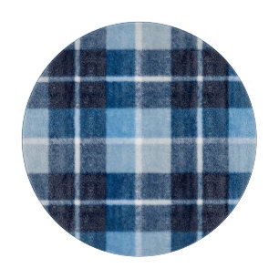 Planche À Découper Flanelle à Carreaux Bleu Blanc Confortable
