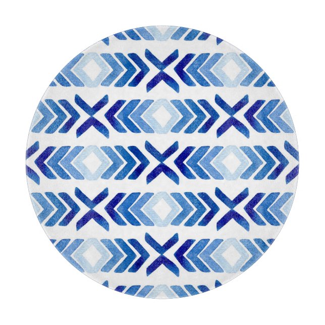 Planche À Découper Flèches bleu Rhombus Motif aquarelle (Devant)