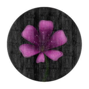 Planche À Découper Fleur Botanique Sombre Humeur Brillant Violet Élec