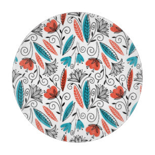 Planche À Découper Fleur colorée : motif transparent et éclatant.