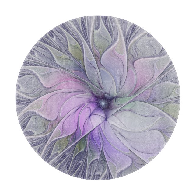 Planche À Découper Fleur d'art fractal abstrait de beauté époustoufla (Devant)