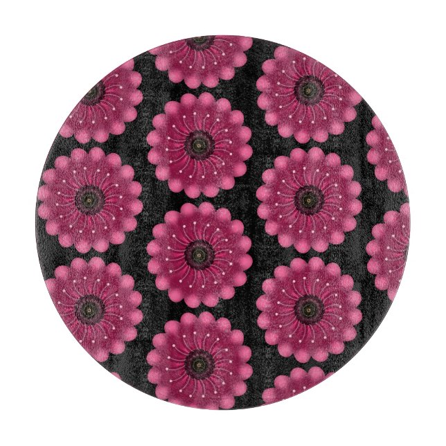 Planche À Découper Fleur de fantaisie rose lumineuse | Floral néon ab (Devant)