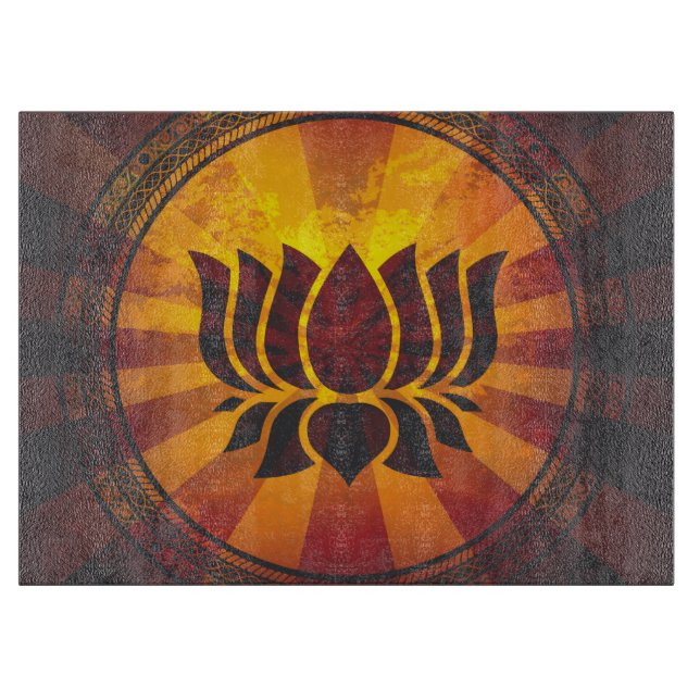 Planche À Découper Fleur de Lotus vintage (Devant)