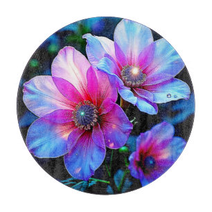 Planche À Découper Fleur de néon fleur design de lumière magique