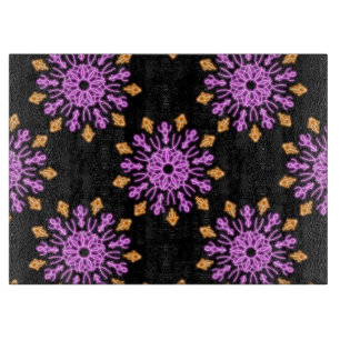 Planche À Découper Fleur de néon rose et orange