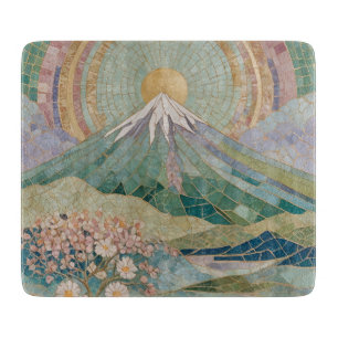 Planche À Découper Fleur éthérée : Volcan Mosaïque Pastel au Printemp