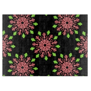 Planche À Découper Fleur néon rouge et verte