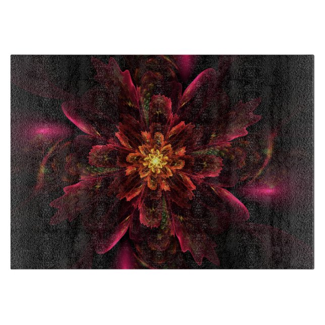 Planche À Découper Fleur rouge brillante (Devant)