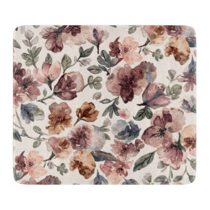 Planche À Découper Fleur Sauvage de Prunier Aquarelle Jardin Botaniqu