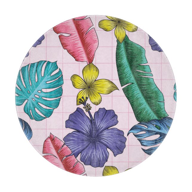 Planche À Découper Fleur tropicale : motif feuille sans soudure (Devant)