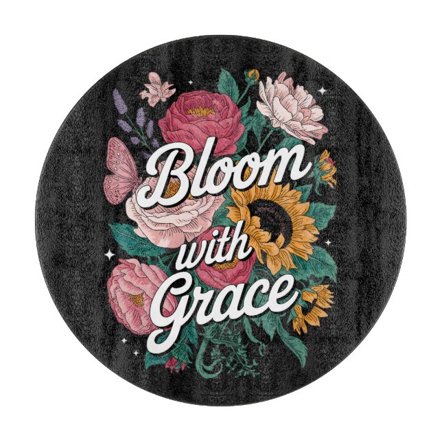 Planche À Découper Fleurir avec grâce  (Devant)