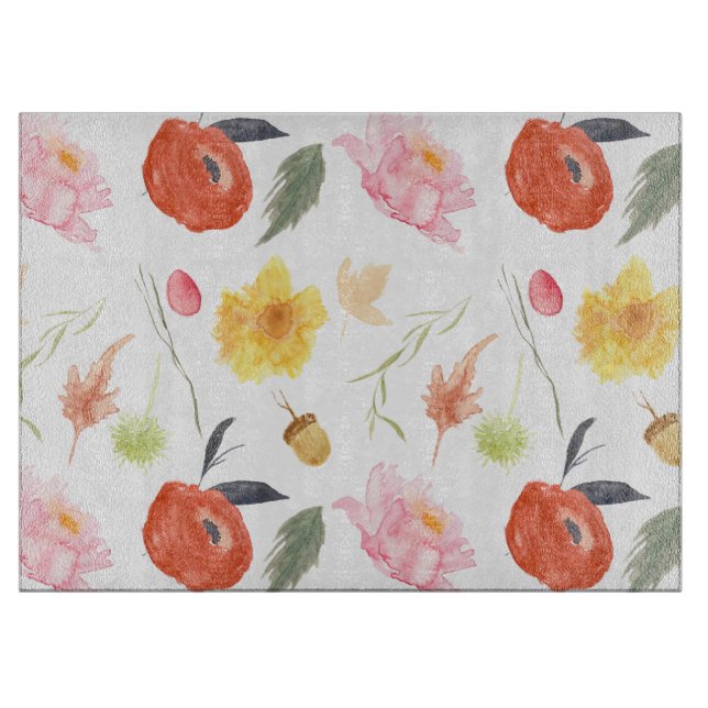 Planche À Découper Fleurs à l'aquarelle (Devant)