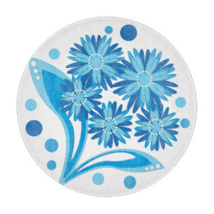 Planche À Découper Fleurs bleues d'origine