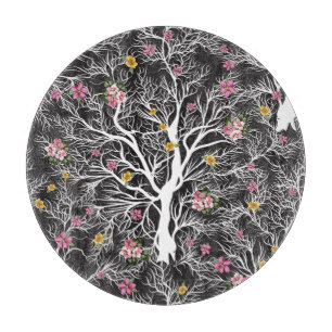 Planche À Découper Fleurs colorées : Arbre Noir sans couture