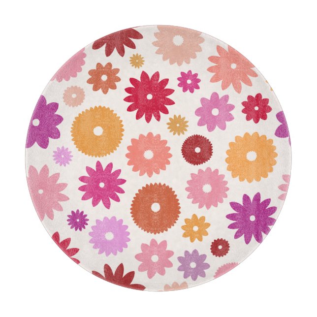 Planche À Découper Fleurs Colorées Grand Motif (Devant)